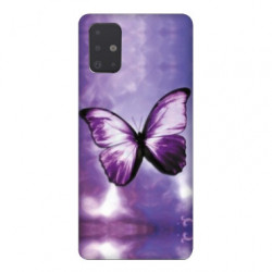 Coque pour Samsung Galaxy A51 papillons violet et blanc