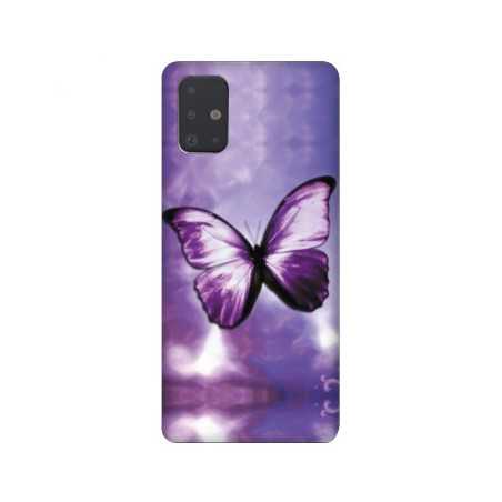 Coque pour Samsung Galaxy A51 papillons violet et blanc
