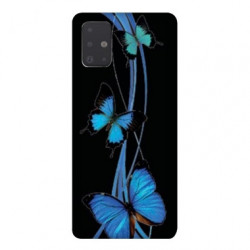 Coque pour Samsung Galaxy A51 papillons bleu