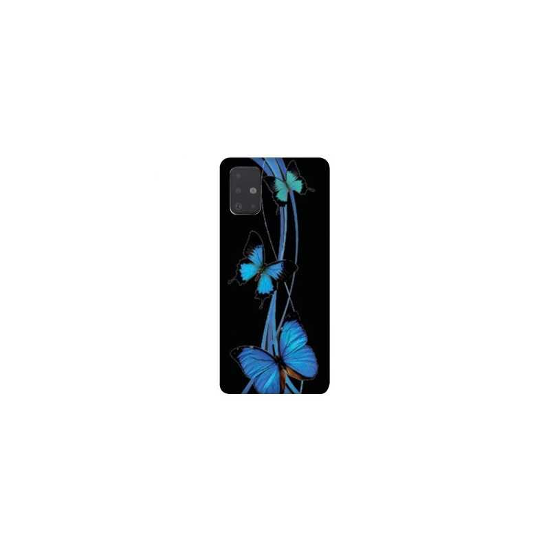 Coque pour Samsung Galaxy A51 papillons bleu