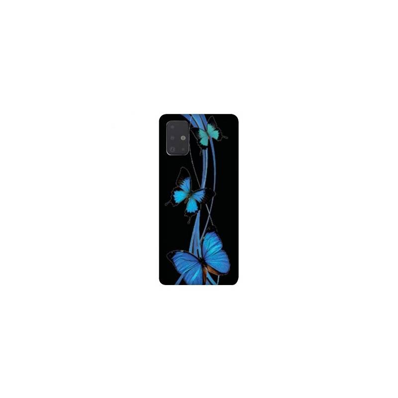 Coque pour Samsung Galaxy A51 papillons bleu