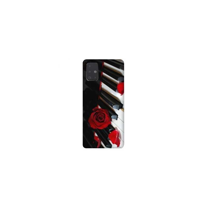 Coque pour Samsung Galaxy A51 Musique Rose Piano