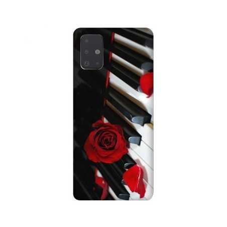Coque pour Samsung Galaxy A51 Musique Rose Piano