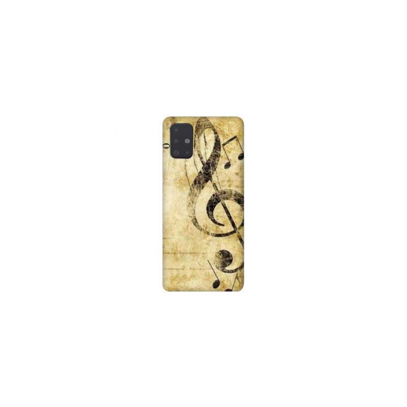 Coque pour Samsung Galaxy A51 Musique clé sol vintage
