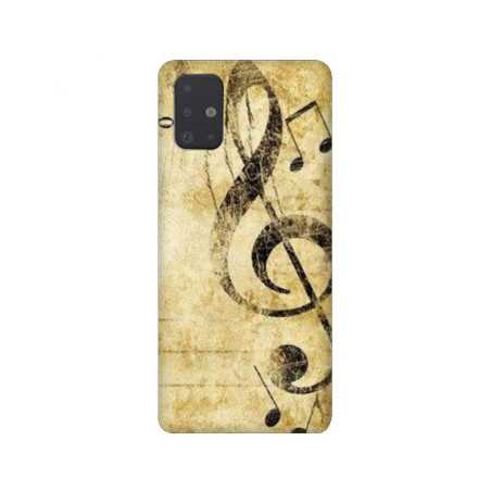 Coque pour Samsung Galaxy A51 Musique clé sol vintage