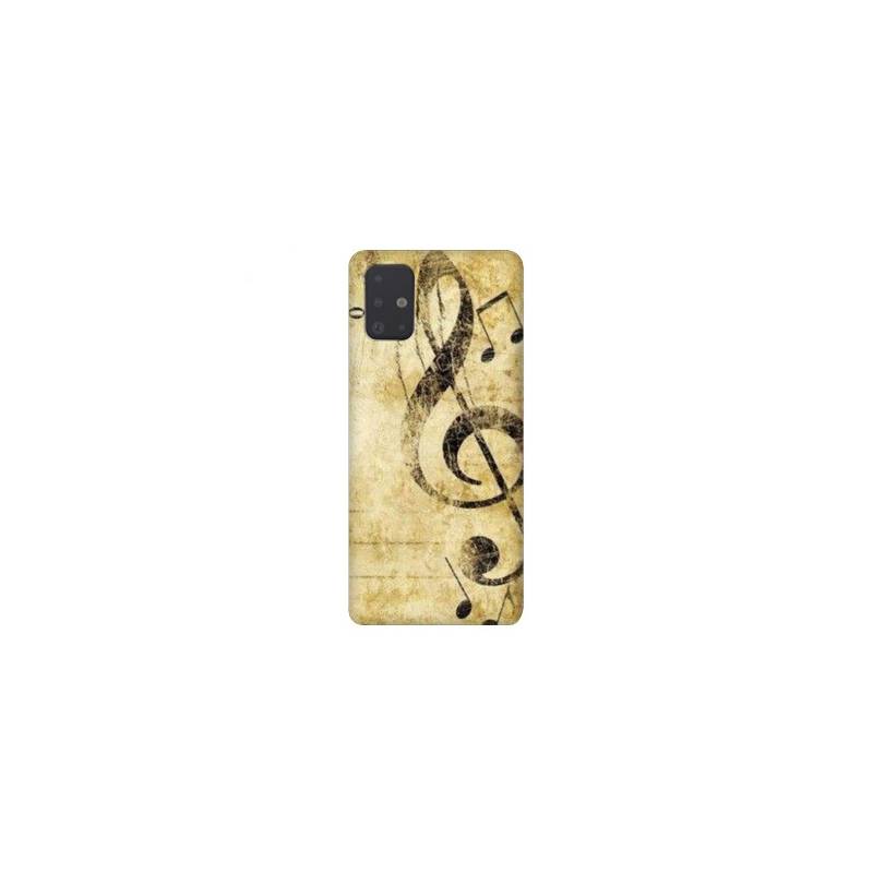 Coque pour Samsung Galaxy A51 Musique clé sol vintage