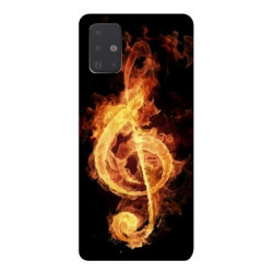 Coque pour Samsung Galaxy A51 Musique clé sol feu N