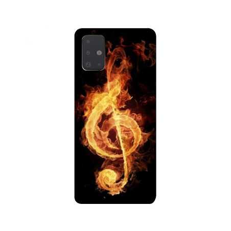 Coque pour Samsung Galaxy A51 Musique clé sol feu N