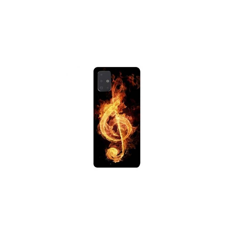Coque pour Samsung Galaxy A51 Musique clé sol feu N
