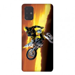 Coque pour Samsung Galaxy A51 Moto Cross Noir