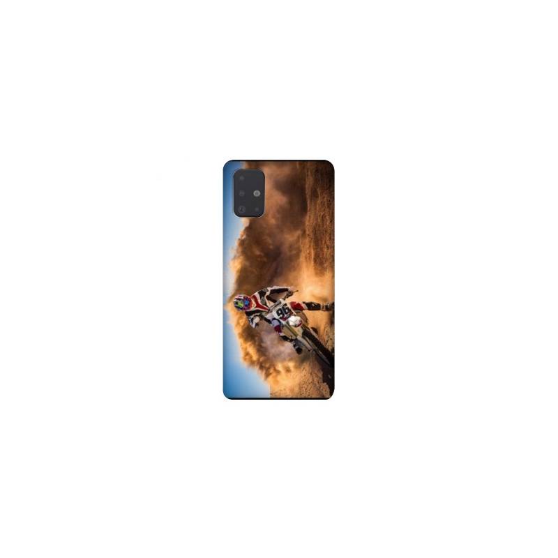 Coque pour Samsung Galaxy A51 Moto Cross Blanc