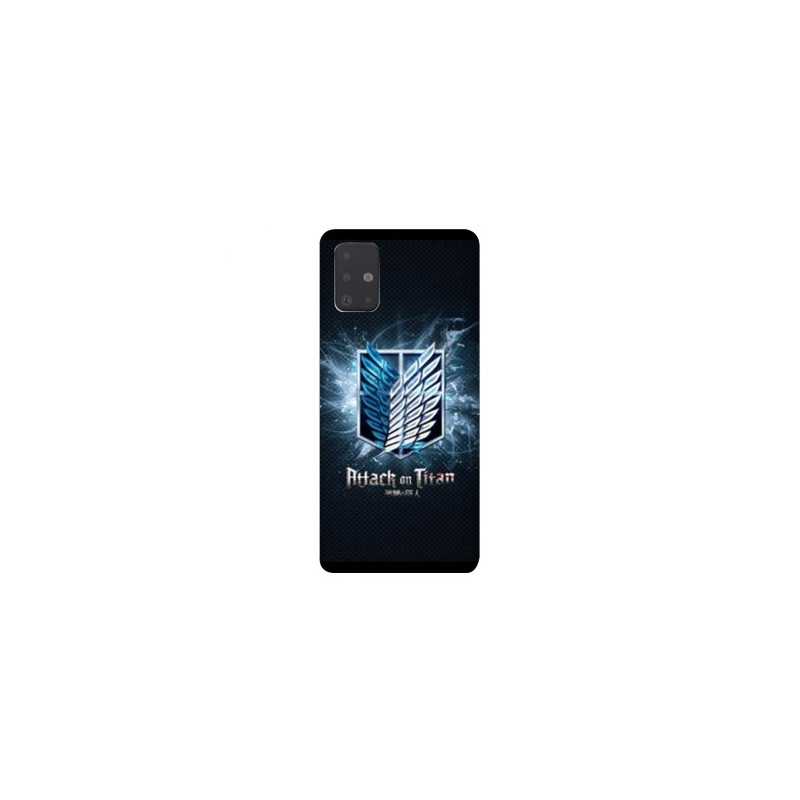 Coque pour Samsung Galaxy A51 Manga Attaque titans noir