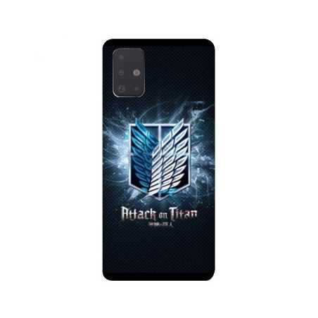 Coque pour Samsung Galaxy A51 Manga Attaque titans noir