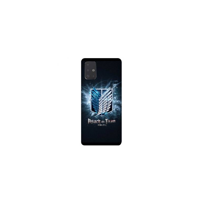 Coque pour Samsung Galaxy A51 Manga Attaque titans noir