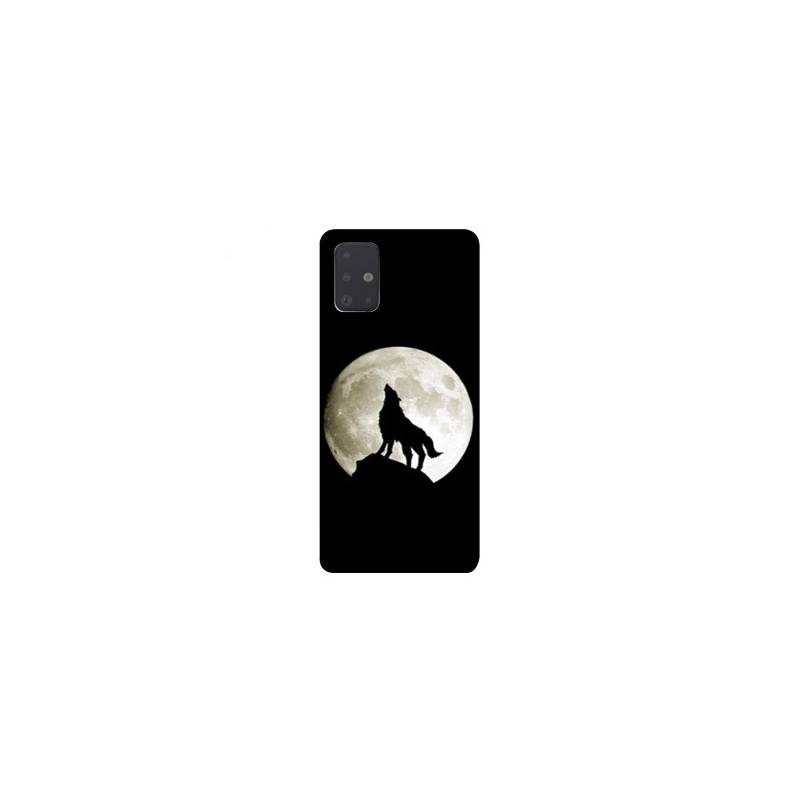 Coque pour Samsung Galaxy A51 Loup Noir