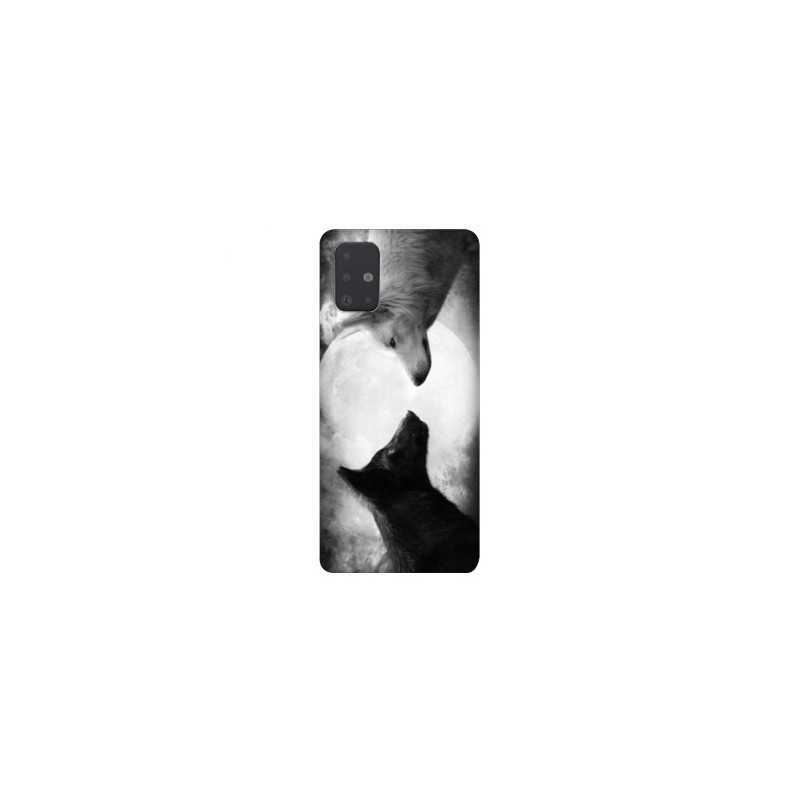 Coque pour Samsung Galaxy A51 Loup Duo