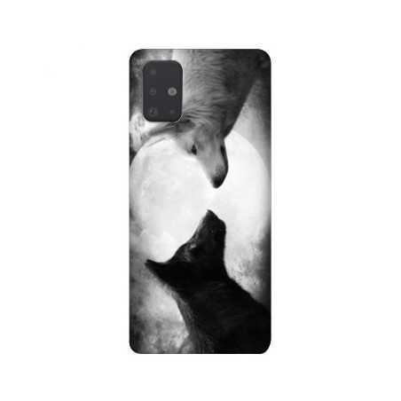 Coque pour Samsung Galaxy A51 Loup Duo