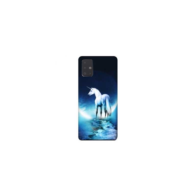 Coque pour Samsung Galaxy A51 Licorne Lune