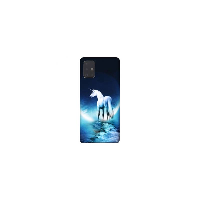 Coque pour Samsung Galaxy A51 Licorne Lune