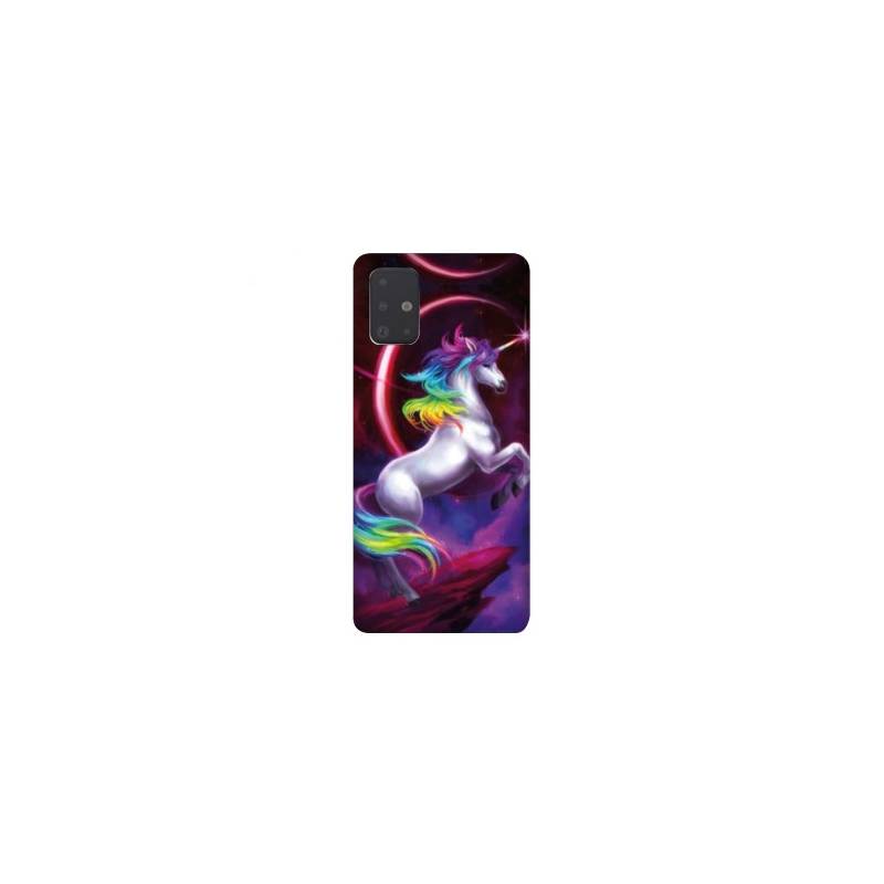 Coque pour Samsung Galaxy A51 Licorne Arc en ciel