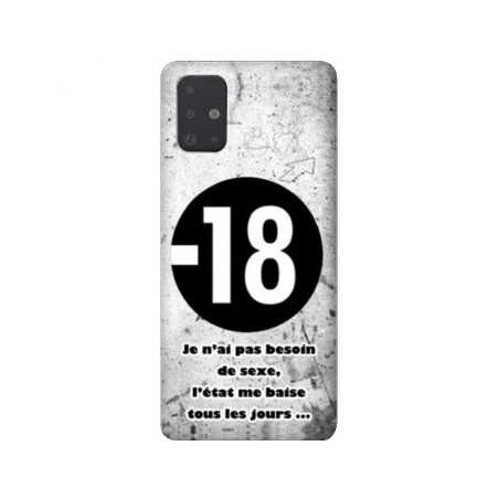Coque pour Samsung Galaxy A51 Humour 18 ans