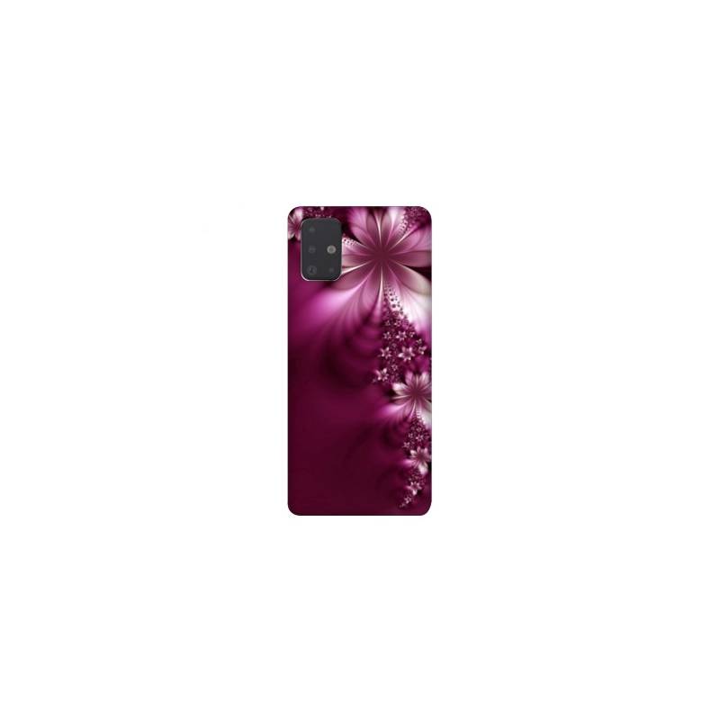 Coque pour Samsung Galaxy A51 fleur violette montante