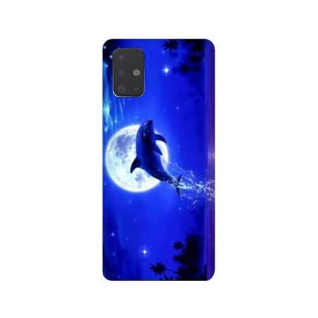 Coque pour Samsung Galaxy A51 Dauphin lune