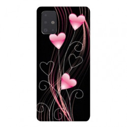 Coque pour Samsung Galaxy A51 Cœur rose Montant