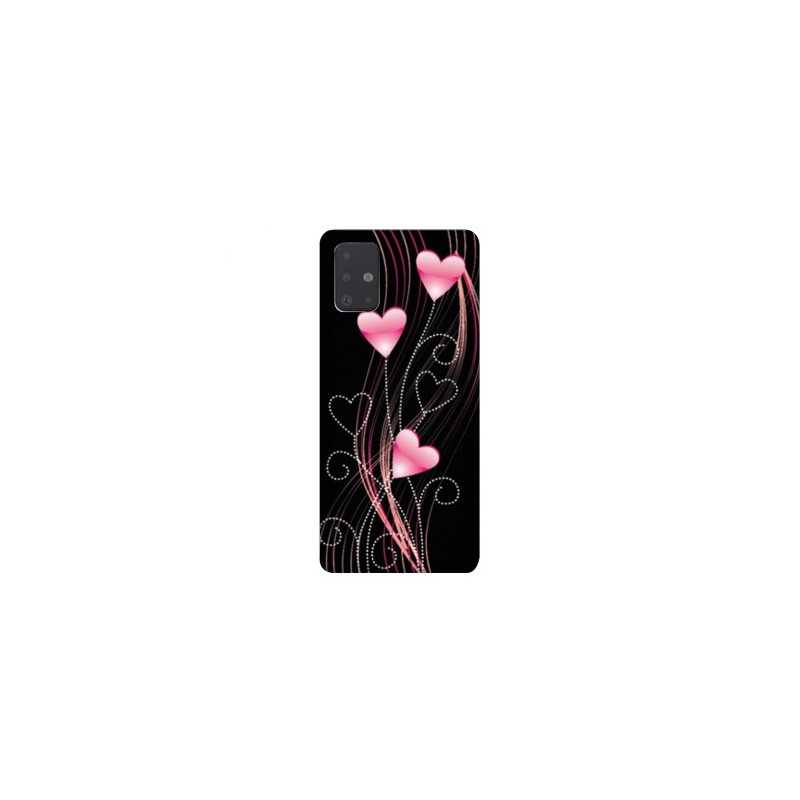 Coque pour Samsung Galaxy A51 Cœur rose Montant