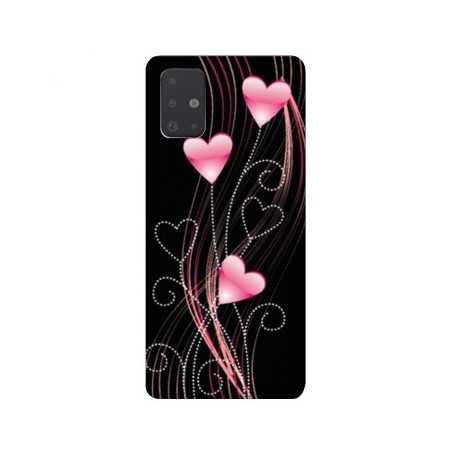 Coque pour Samsung Galaxy A51 Cœur rose Montant