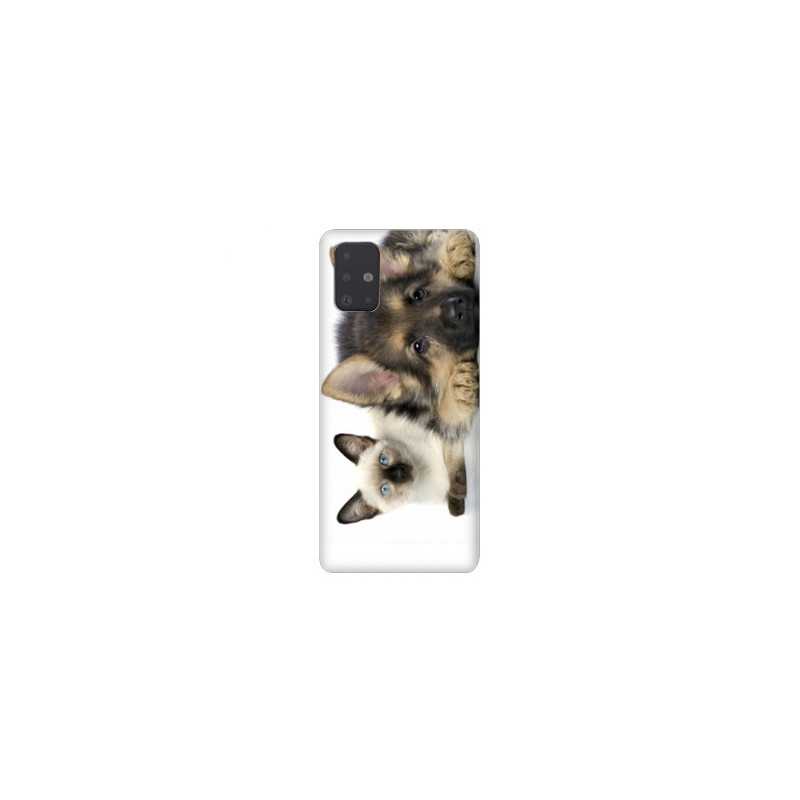 Coque pour Samsung Galaxy A51 Chien vs chat