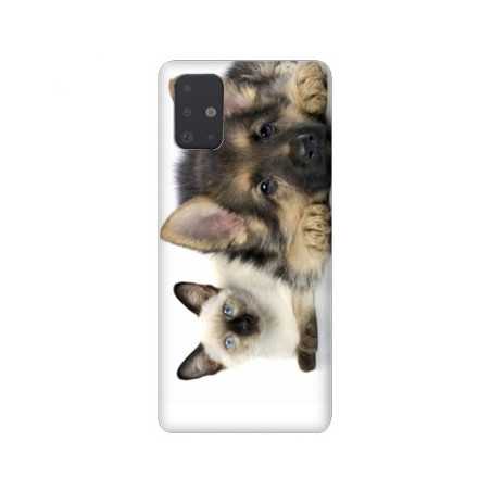 Coque pour Samsung Galaxy A51 Chien vs chat