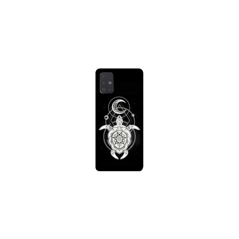 Coque pour Samsung Galaxy A51 Animaux Maori Tortue noir