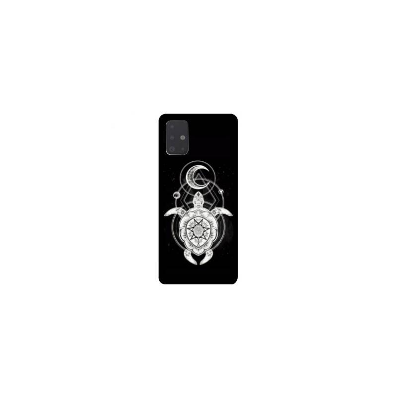 Coque pour Samsung Galaxy A51 Animaux Maori Tortue noir