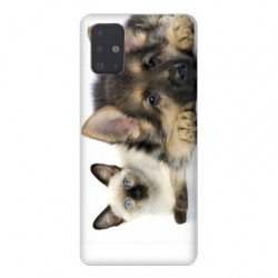Coque pour Samsung Galaxy A71 Chien vs chat