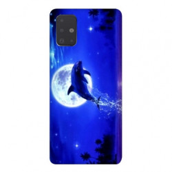 Coque pour Samsung Galaxy A71 Dauphin lune