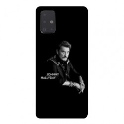 Coque pour Samsung Galaxy A71 Johnny Hallyday Noir