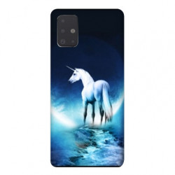Coque pour Samsung Galaxy A71 Licorne Lune