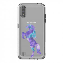 Coque transparente pour Samsung Galaxy A01 Cheval Encre