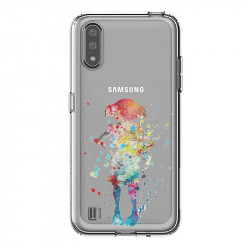 Coque transparente pour Samsung Galaxy A01 Dobby colore