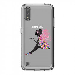 Coque transparente pour Samsung Galaxy A01 magique fee fleurie