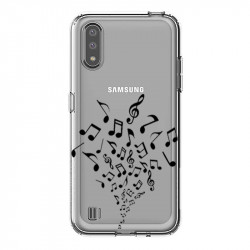 Coque transparente pour Samsung Galaxy A01 note musique