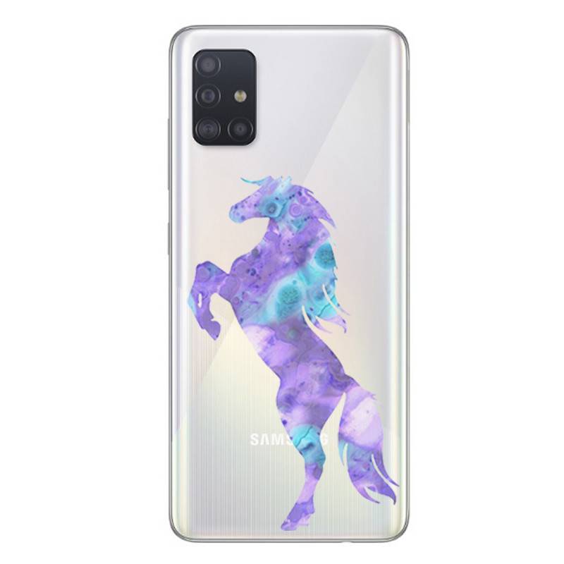 Coque transparente pour Samsung Galaxy A51 Cheval Encre