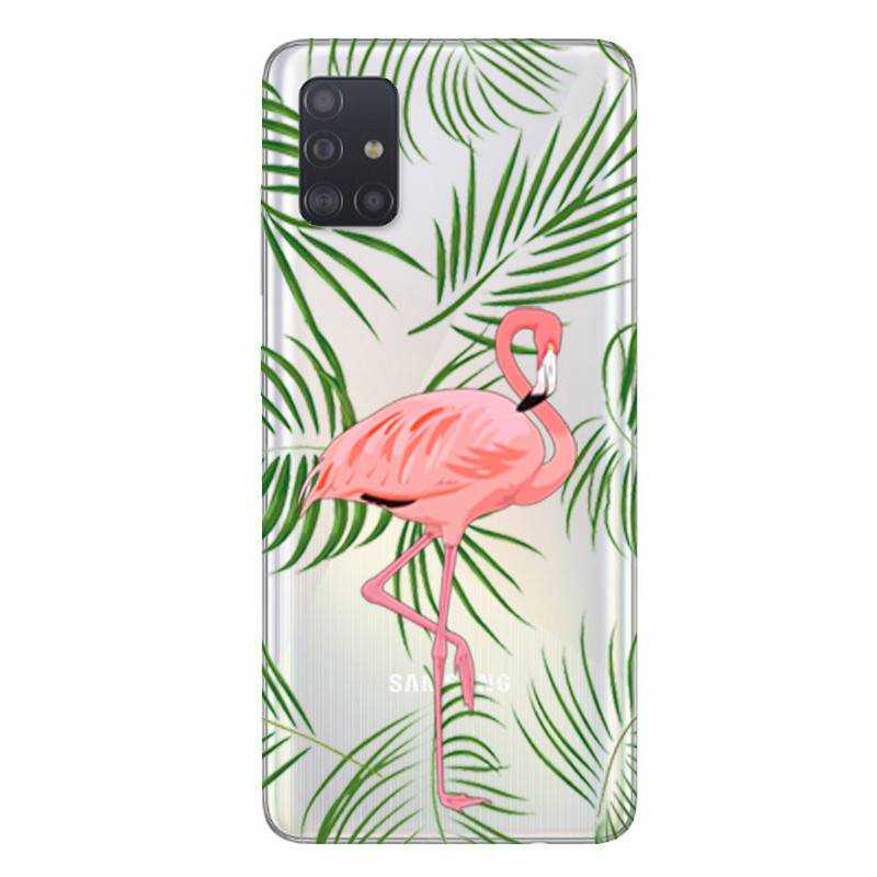 Coque transparente pour Samsung Galaxy A51 Flamant Rose