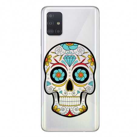 Coque transparente pour Samsung Galaxy A51 tete mort