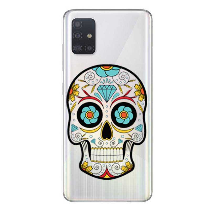 Coque transparente pour Samsung Galaxy A51 tete mort