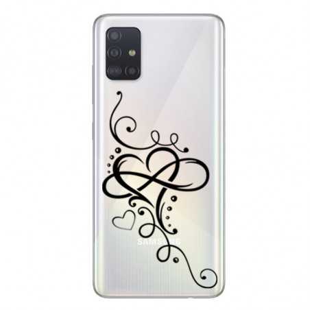 Coque transparente pour Samsung Galaxy A51 feminine c?ur infini