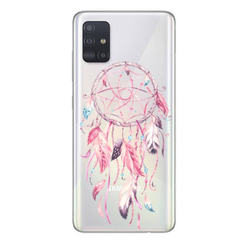 Coque transparente pour Samsung Galaxy A51 feminine attrape reve rose