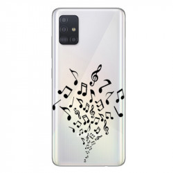 Coque transparente pour Samsung Galaxy A51 note musique