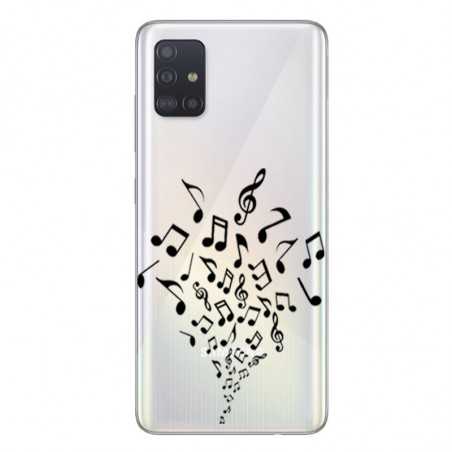 Coque transparente pour Samsung Galaxy A51 note musique